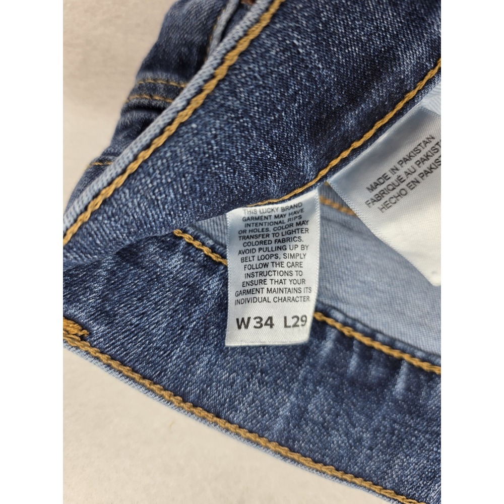 Lucky Brand 410 Athletic Straight Jeans Mens 34x29 Blue Stretch Denim - Picture 6 of 12
